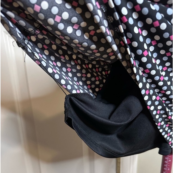 ELLEN TRACEY FAUX WRAPPED DRESS Stretchy Long Sleeve black pink white gray small - Picture 7 of 11